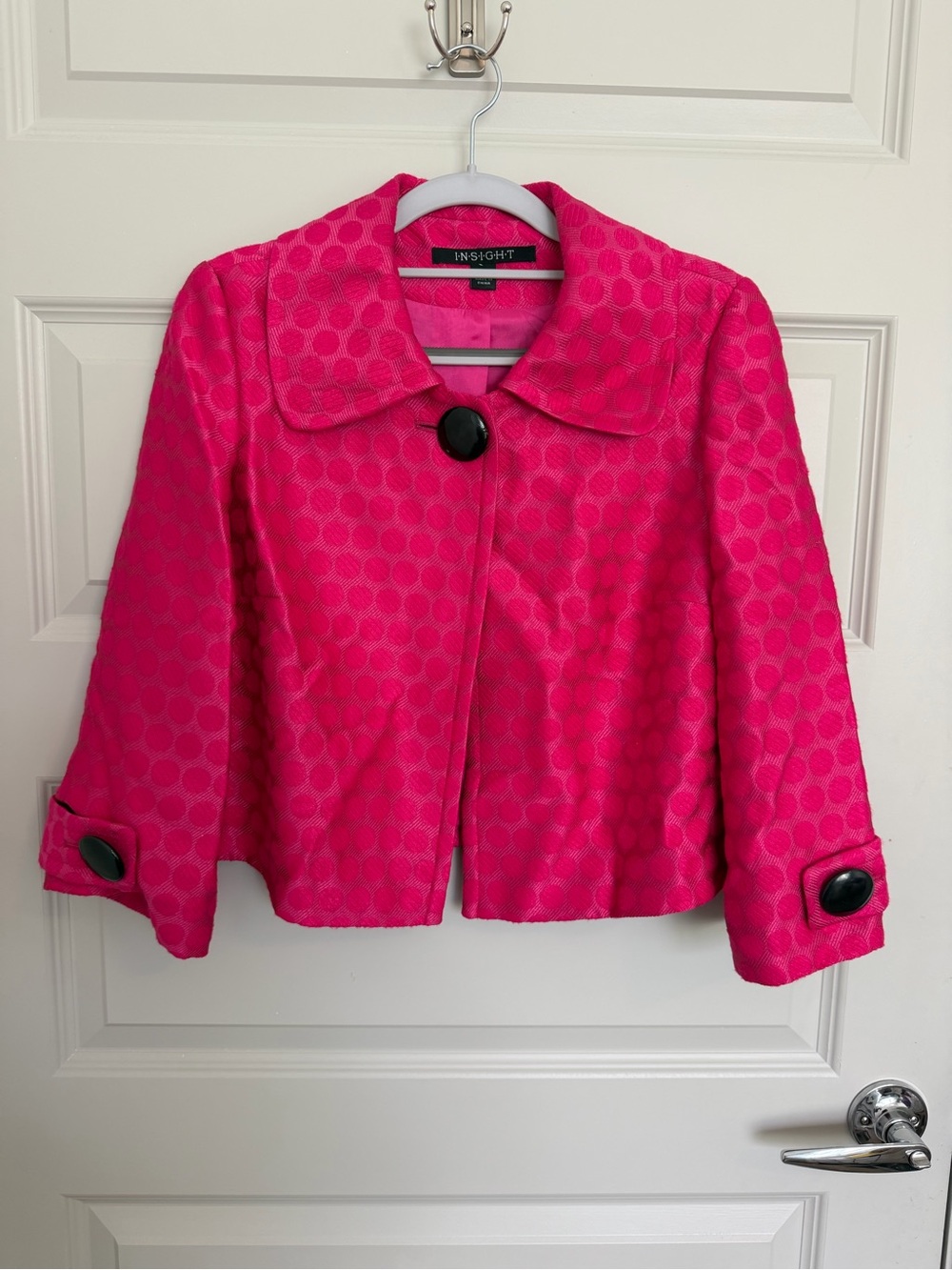 Insight Hot Pink Polka Dot Cropped Blazer
